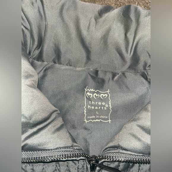 Three Hearts Charcoal Quilted Jacket - Picture 2 of 3